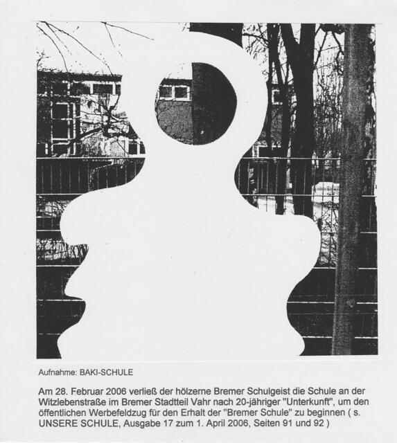 Bremer Schulgeist am 28. Februar 2006 vor der Schule an der Witzlebenstraße