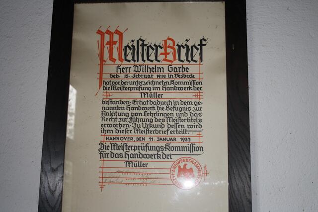 Meisterbrief von 1937