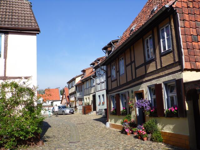 Auf der Höhe des zweiten Sandsteinfelsens in der Stadt, dem Münzberg. Dieser war einst Standort eines Benediktinerinnenklosters.