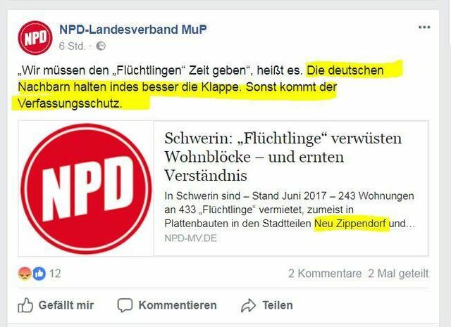 Die NPD greift gerne das Thema auf und nutzt es für Ihre Zwecke aus.