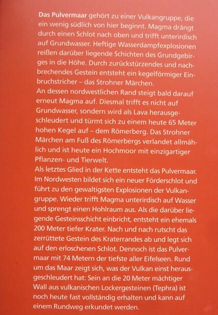 Info über die Entstehung des Pulvermaars