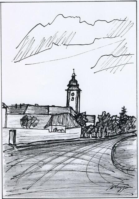 Kirchenstraße und Blick zur Stadtpfarrkirche