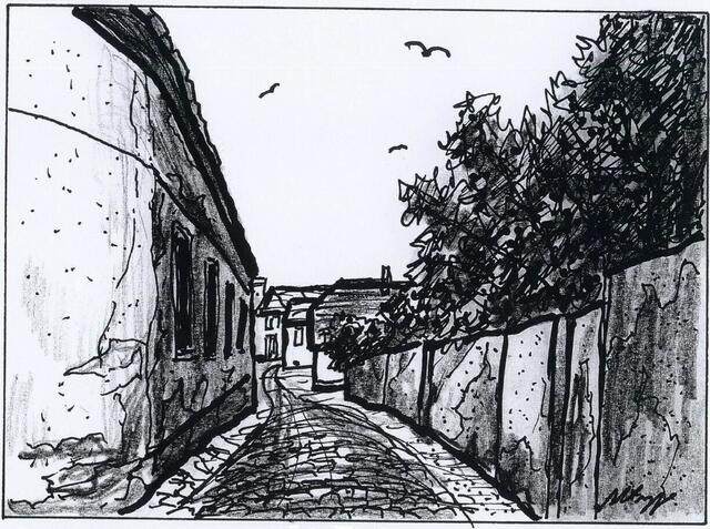 Pfarrgasse mit Teil des Pfarrhofes