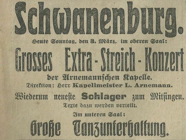 SINGEN--------    Hannoverscher Anzeiger, 3. März 1912. Viele heitere Musikstücke  (Possen, Operetten) entstehen 1912, Lieder daraus werden  "Gassenhauer", wie zum Beispiel: "Puppchen, Du bist mein Augenstern". Wie zu lesen, wurden Texte verteilt und die Besucher zum Mitsingen aufgefordert.