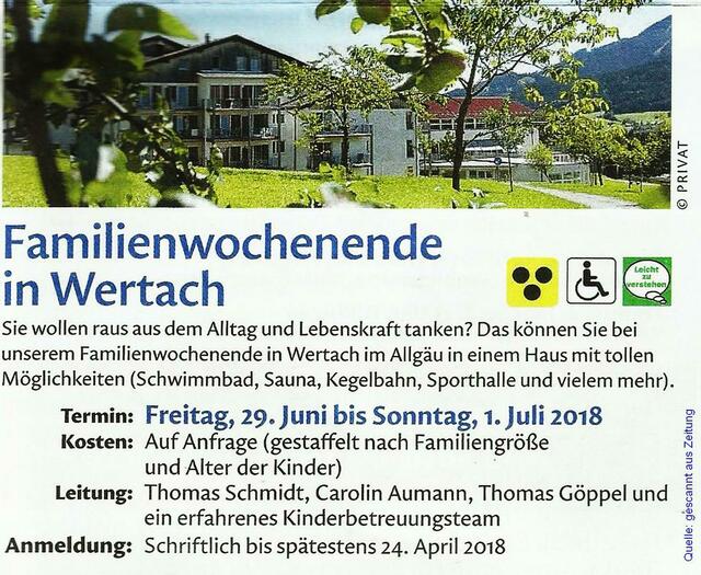 Familienwochenende in Wertach