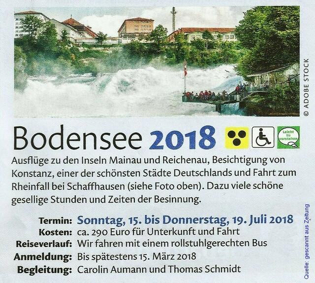 Mehrtagesfahrt Bodensee 2018