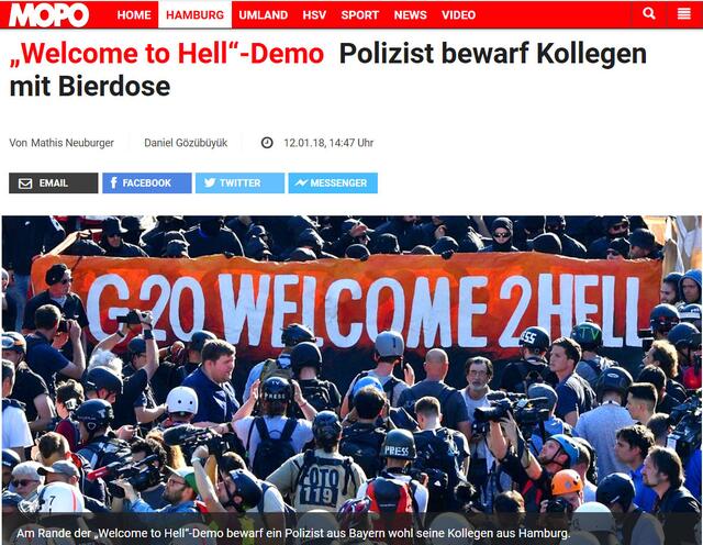 \\\ Polizist wirft Bierdose auf Polizisten /// 
https://www.mopo.de/hamburg/g20/-welcome-to-hell--demo-polizist-bewarf-kollegen-mit-bierdose-29474318?dmcid=sm_fb
... bekommt der auch "3,5 Jahre"???