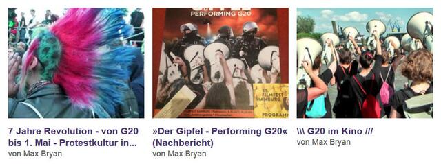 20 Berichte in 20 Wochen - das ist weit mehr als ich im Sommer diesen Jahres mal erwartet hatte. Inzwischen war Rasmus´ Film auch in München. Zürich und NRW sind auch im Gespräch: "Ganz Europa will diesen Film sehen", schreibt mir ein Interessent aus Wien und ja, sicher wird auch dieser Film seinen Weg finden - vielleicht sogar quer durch Europa, das wäre wünschenswert. Die Liste der Berichte von zuletzt:
https://www.facebook.com/notes/max-bryan/-die-akte-g20-/1915892838428622/