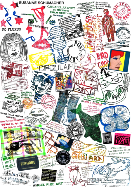 Arbeit Brain Cell 1004 von Ryosuke Cohen aus Japan.  -      Susanne Schumacher zeigt internationales MailArt-Projekt HOPE -FAITH - LOVE