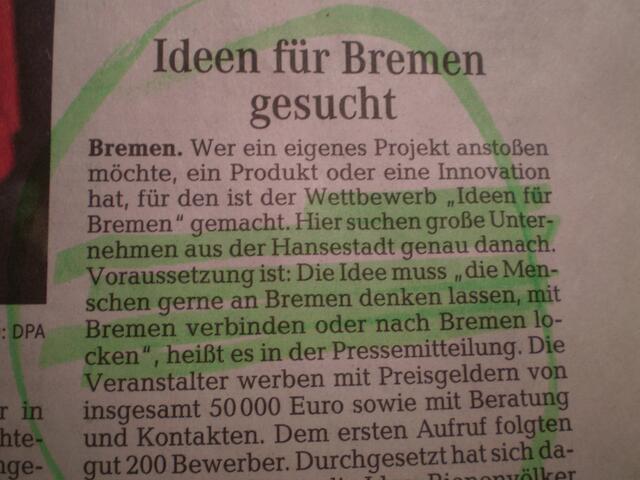 Ideen für Bremen gesucht