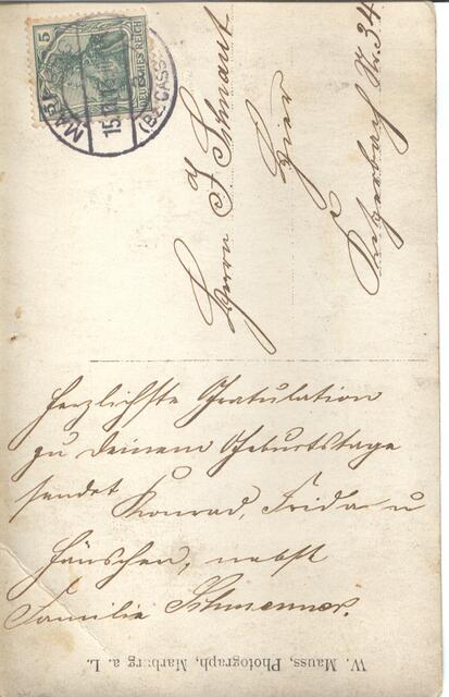 Rückseite der Postkarte
