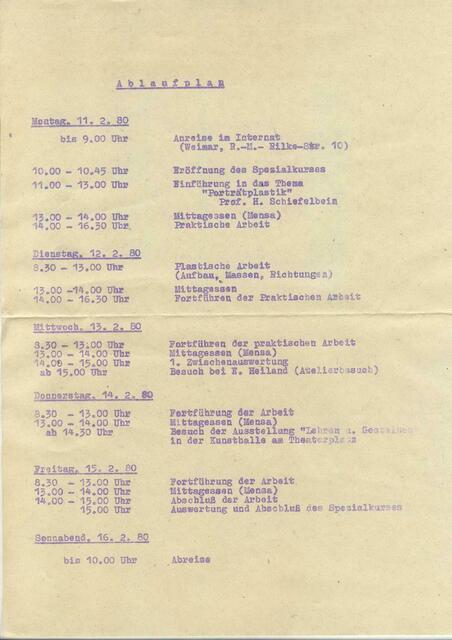 Einige Dokumente von Weiterbildungsveranstaltungen für Lehrer.