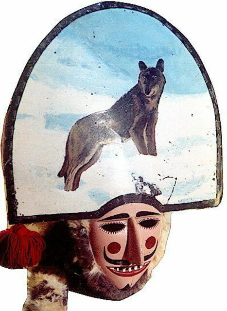 Maske mit Wolfsemblem aus Laza Galizien