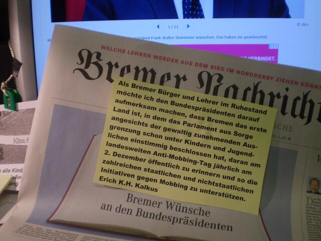Bremer Wunsch an den Bundespräsidenten