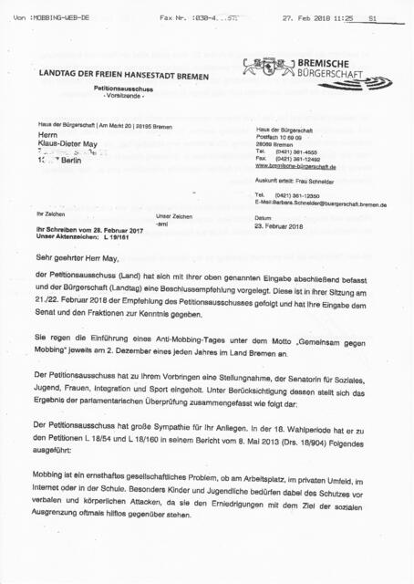 Seite 3 meiner "Wunschvorlage" für Bundespräsident Dr. Frank-Walter Steinmeier in Bremen am 27. und 28. Februar 2018 | Foto: Bremische Bürgerschaft / Klaus-Dieter May