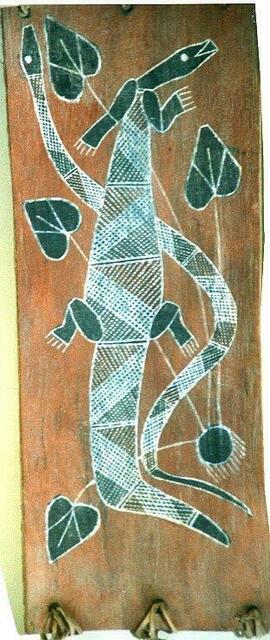 Die Urschlange zeugt das Känguruh. Ureinwohner Australiens