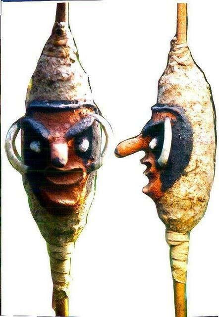 Tanzaufsatz aus Spinnweben von Malekula (Insel der Neuen Hebriden)