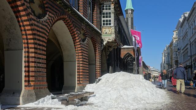 Vor dem Rathausgebäude. Foto: Helmut Kuzina