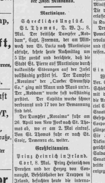 Schreckliches Unglück. Indiana Tribüne, 9. Mai 1902. | Foto: Digitale Sammlung Blazek