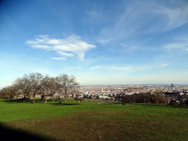 Blick auf Wien vom vorfrühlingshaften Wilhelminenberg