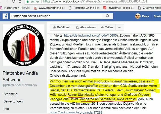 Wer sich in diesem Stadtteil für die Bürger einsetzt, wird schnell als Nazi eingestuft und Treffen zur Verbesserung des sozialen Wohnumfeldes sind dann Vernetzungstreffen.
