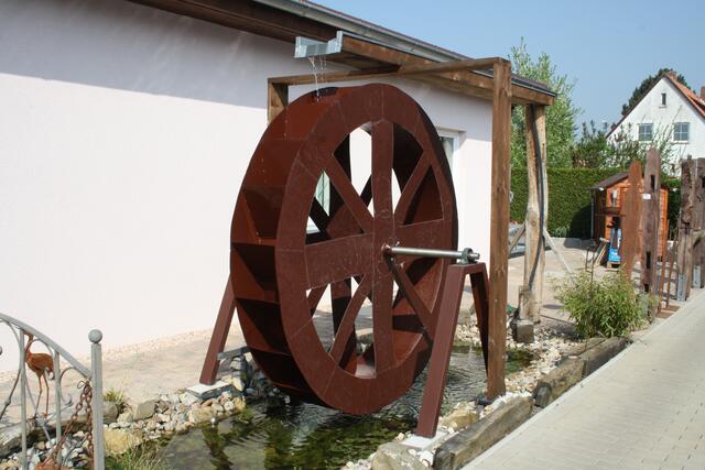 Deko-Wasserrad, natürlich kein Ersatz für die Mühlenflügel