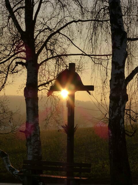 Das "Lutzenkreuz". Ab hier geht es bergab - in Gailenbach dann wieder bergauf. | Foto: Georg Schneider