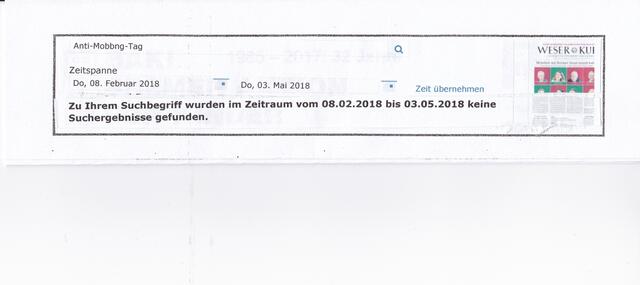Anti-Mobbing-Tag-Suche am 3. Mai 2018