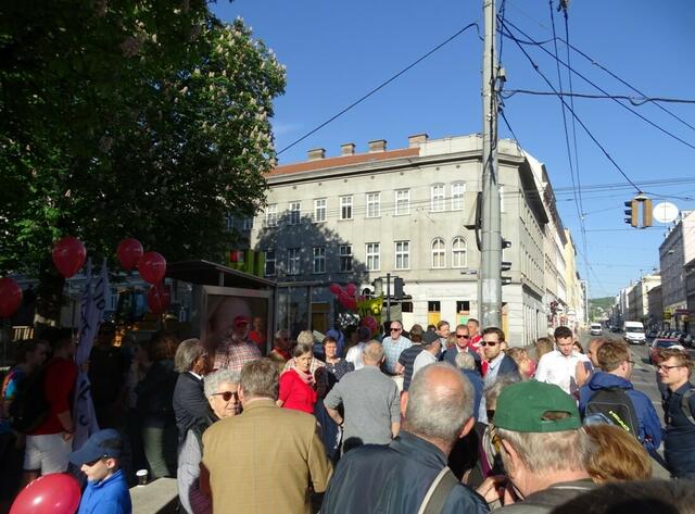 1. Mai 2018 in Wien: Maiaufmarsch der SPÖ Wien. Treffpunkt Schuhmeierplatz.