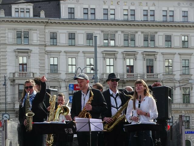 1. Mai 2018 in Wien: Maiaufmarsch der SPÖ Wien. Bei der Votivkirche.