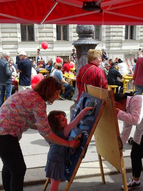 1. Mai 2018 in Wien: Maiaufmarsch der SPÖ Wien. Nach der Kundgebung auf dem Rathausplatz.