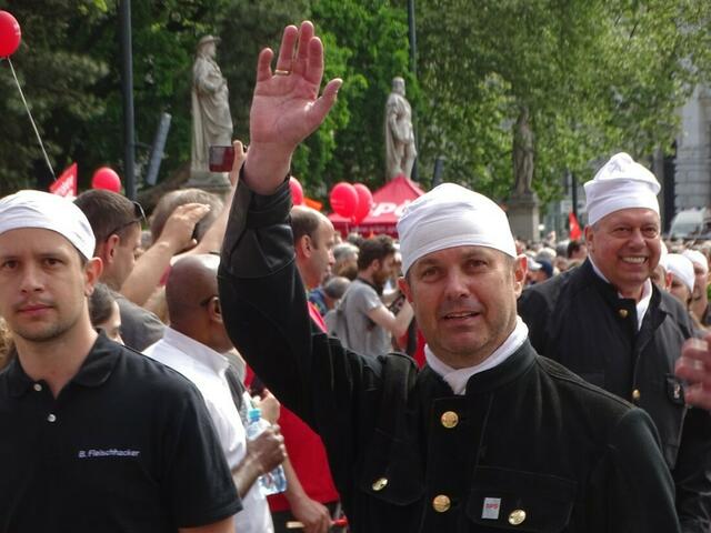 1. Mai 2018 in Wien: Maiaufmarsch der SPÖ Wien. Kundgebung auf dem Rathausplatz.