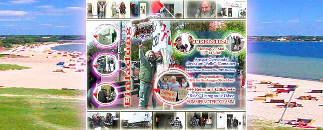 Ein Mann nahe Eckernförde hat sich bereit erklärt ein Zimmer für schmales Geld zu vermieten. In traumhafter Umgebung wird Bolle nun 6 Monate den Sommer verbringen, bevor er im Winter 2018 nach Hamburg dann zurück kehrt, wo er einen der Wohncontainer unserer Bürgerinitiative dann für weitere 6 Monate bezieht.