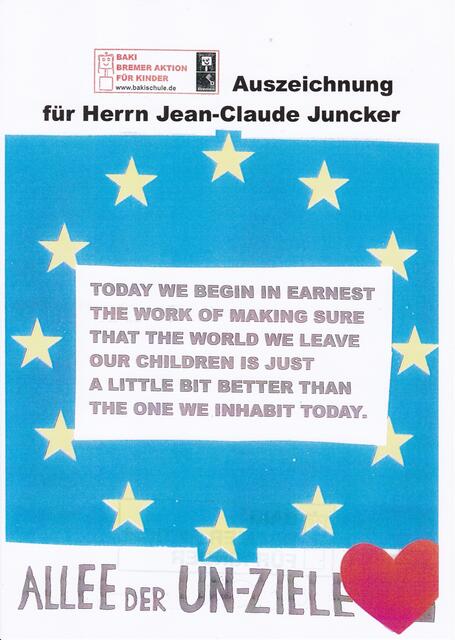 BAKI-Auszeichnung "EUVOR" für Herrn Jean-Claude Juncker