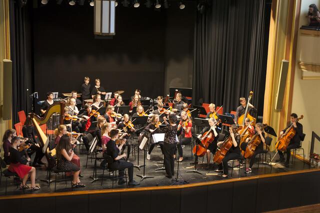 ... gemeinsam mit dem Jungen Sinfonieorchester aus der Partnerstadt Markkleeberg zu "Classic meets Jazz" | Foto: Renate Pank
