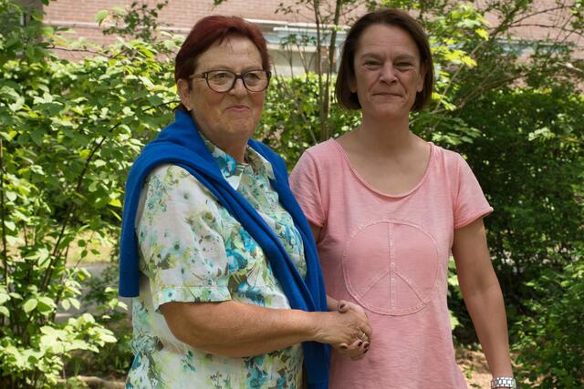 Friedberger Bewegungsparcours - Bilder von der Eröffnung - Im Bild Friedbergs dritte Bürgermeisterin Martha Reißner (links) und Birgit Lorenz