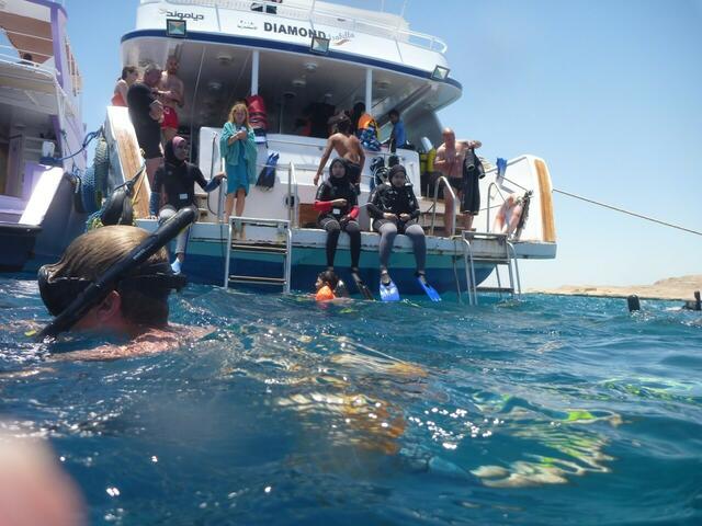 Hurghada: Ein seltener Anblick: Muslimische Taucherinenn.
