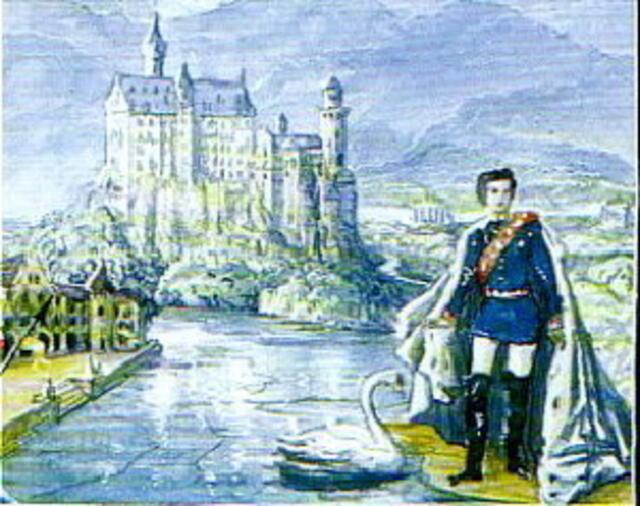 König Ludwig II vor seinem Neuschwanstein - Mythos Bayern