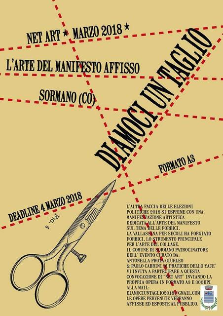 Plakatausstellung „Lasst uns einen Schnitt machen“ Sormano, Italien