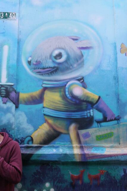 Noch ein Beispiel für Graffiti in Bogotá.