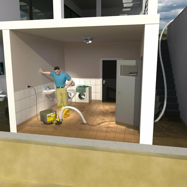 je kürzer das Wasser im Keller verbleibt, desto geringer fallen die Folgeschäden aus. | Foto: Pentair Jung-Pumpen/TRD Bauen und Wohnen