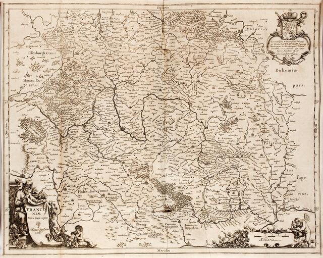 Karte von Franken, 1642 > Gemeinfrei > https://de.wikipedia.org/wiki/Franken_(Region)#/media/File:Dankaerts-Historis-9308_-_Franconia_map.tiff | Foto: wie vor