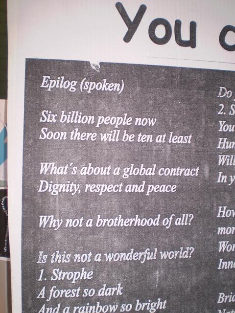 Blick in das EXPO-2000-Lied "You can believe" von Herrn Professsor Dr. Dr. Franz Josef Radermacher