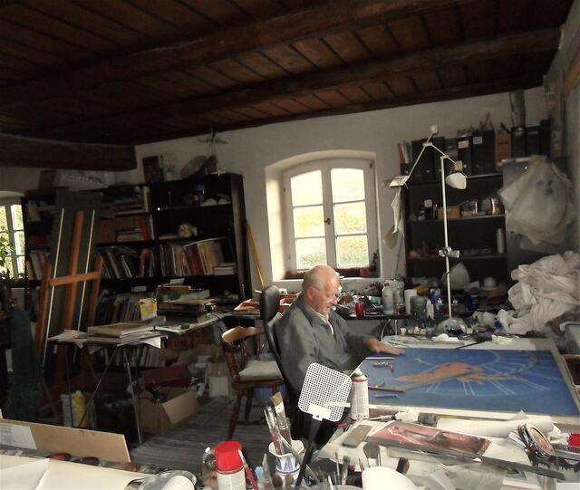 Angerer der Ältere in seinem Atelier