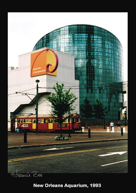 Aquarium mit historischer elektrischer Straßenbahn