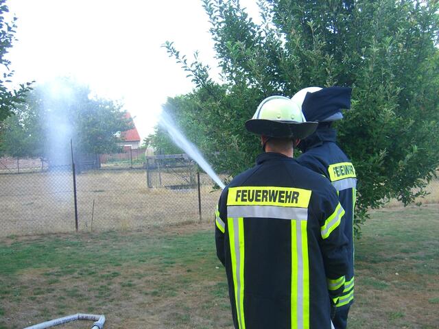 simulierte Brandbekämpfung