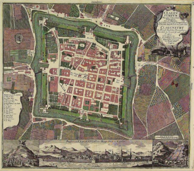 Plan der befestigten Siedlung (Klagenfurt map_1735)