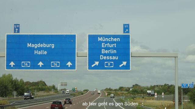 BAB A14 Abzweig auf die A9 bei Leipzig