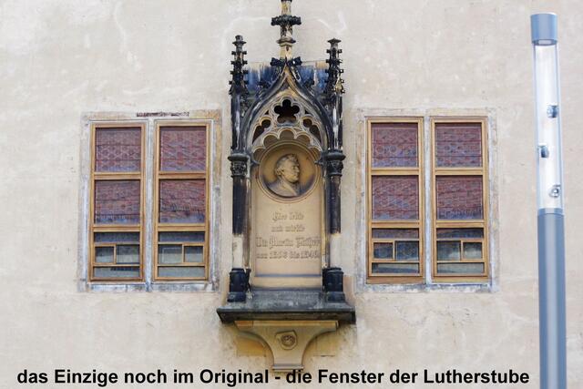 das einzig erhaltene Original, die Fenster des Lutherzimmers
