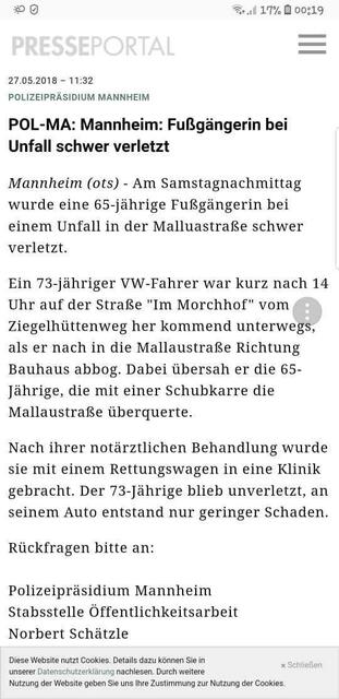 Aus dem Polizeibericht vom Mannheimer Morgen